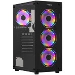 Компьютерный корпус Miditower ExeGate i3 BASE-EVO800 (ATX, БП EVO800RGb с вент. 12 см, с окном, 1хUSB+1хUSB 3.0, аудио, 4 вент. 12см с RGb подсветкой), фото14