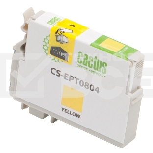Картридж струйный Cactus CS-EPT0804 (T0804) желтый (11,4 мл) для Epson Stylus Photo P50/PX650/PX660/PX700/PX700W/PX710/PX710W/PX720/PX720WD/PX800/PX800FW/PX810/PX810FW/PX820/PX820FWD/R265/R285/R360/RX560/RX585/RX685