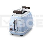 Тостер DeLonghi CTOV 2103.AZ, 900Вт, на 2 тоста, разморозка, обжаривание, решетка для подогрева, поддон, голубой, фото 1