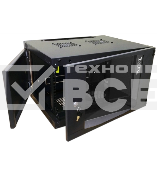 Шкаф настенный Next, 15U 550x450, стеклянная дверь, черный