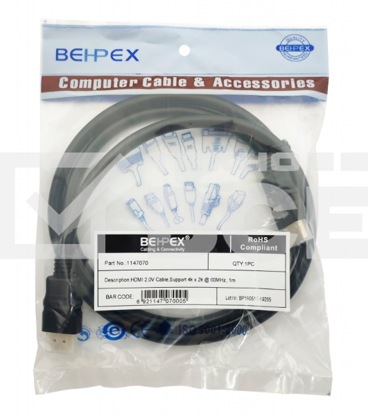 Кабель видео HDMI (m)/HDMI (m) 1м. черный