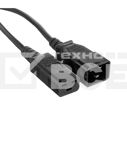 Кабель питания (UPS) ExeGate Power EC20-10P (С19->С20) VDE-250V-3*1.5-СU, 16А, черный, 10м