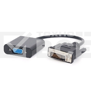 Переходник DVI-D-VGA Cablexpert A-DVID-VGAF-01, 25M/15F, длина кабеля 0,2м, черный, пакет