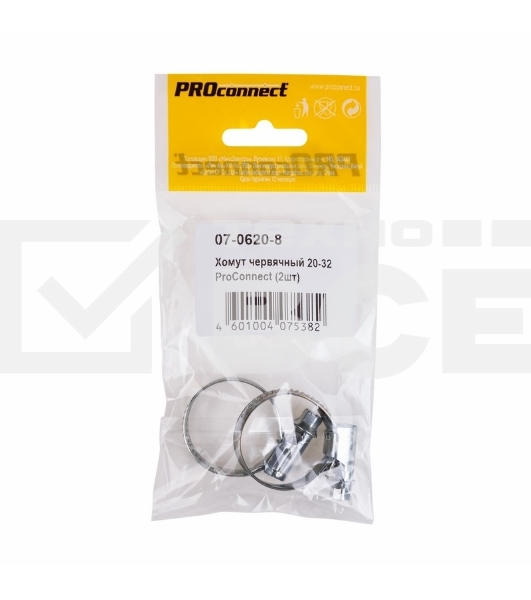 Хомут червячный PROconnect 20-32-0,7 мм, (упак. 2 шт)