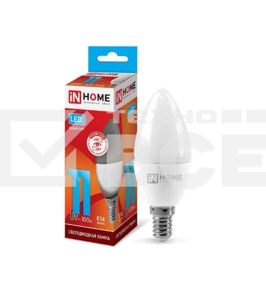 Лампа светодиодная LED-СВЕЧА-VC 11Вт свеча 4000К нейтр. бел. E14 1050лм 230В IN HOME 4690612020471