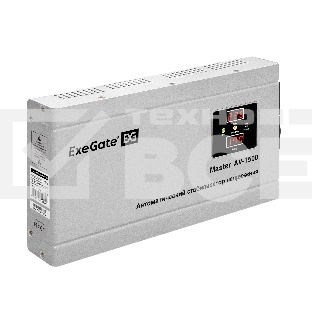 Стабилизатор напряжения ExeGate Master AV-1500 (1500ВА, 140-260В, цифр. индикация вход/вых. напряжения, 220В±8%, КПД 98%, 5 уровней защиты, задержка, метал.корпус, евророзетка, RTL)