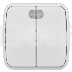 Выключатель 2-клавишный ОП 10А с индикатором белый EKF Basic Минск, фото4