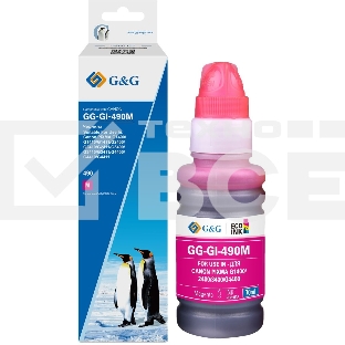 Чернила G&G GG-GI-490M GI-490 пурпурный 70мл для Canon Pixma G1400/G2400/G3400/G4400