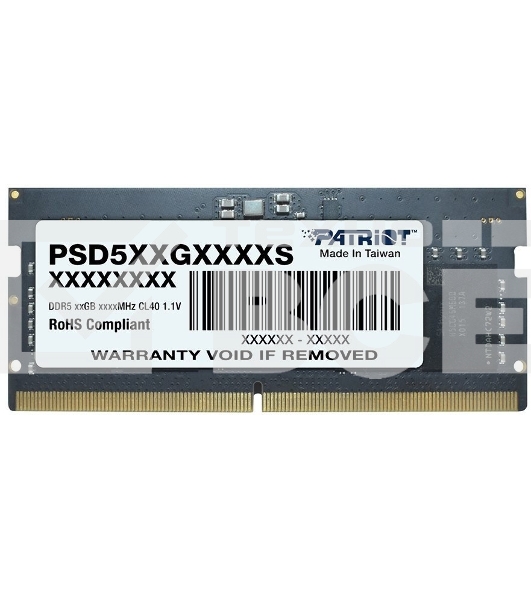 Оперативная память Patriot Signature, DDR5, 8GB (1x8 GB), 5600 MHz, CL46, SO-DIMM
