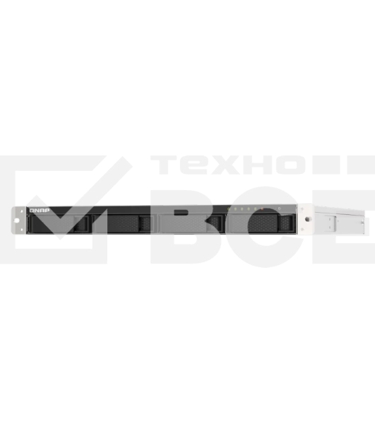 Сетевое хранилище без дисков SMB QNAP TS-453DU-4G NAS 4 HDD trays, rackmount 1U, 1 PSU. 4-core Intel Celeron J4125 2.0 GHz (up to 2.7 GHz), 4 GB RAM (1 x 4 GB) up to  8 GB (2 x 4GB), 2.5 Gigabit Ethernet x 2, 4xUSB, 1xHDMI . W/o rail kit RAIL-B02