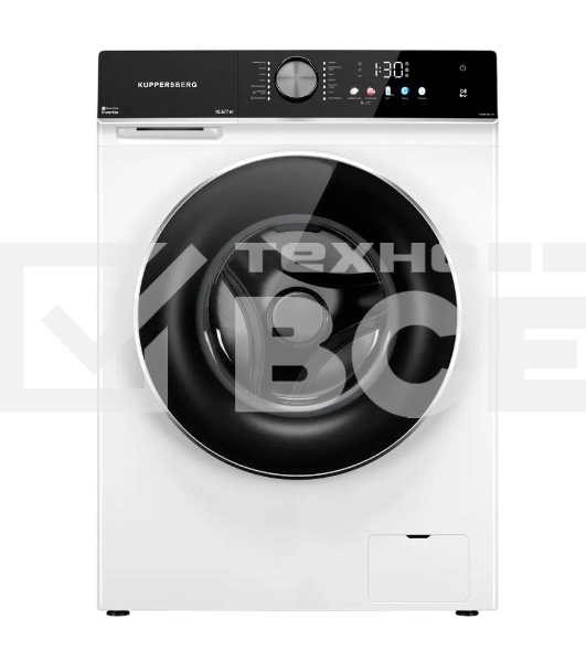 Стирально-сушильная машина Kuppersberg WDM 601 W, отдельностоящая, High-Tech, загрузка 10.5 кг, 12 программ, 1200 об/мин, комбинированное управление, TFT дисплей, инверторный двигатель, самодиагностика, дозагрузка белья, предварительная стирка, отложенный