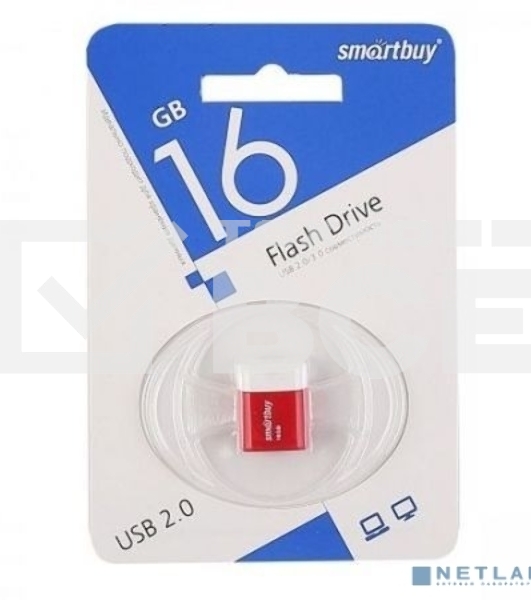 Флешка USB Smartbuy 16Gb Smartbuy LARA Red SB16 GbLARA-R