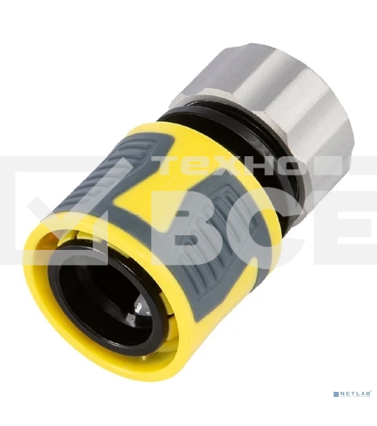 Коннектор для шланга, быстросъемный 1/2' с термопластичной резиной и зажимной гайкой из цинка Профи ЧЕТЫРЕ СЕЗОНА 