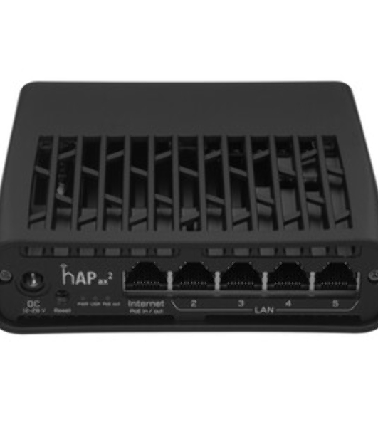 Маршрутизатор mikroTik hAP ax2 C52iG-5HaxD2HaxD-TC WIFI6, 2.4+5Ghz, 5RJ45 1Gbit, 1 POE