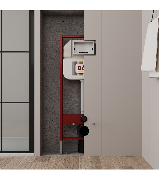 Комплект BAU 6 в 1: рамная инсталляция BAU NEO 45, унитаз безободковый смыв торнадо Bau Nimb Hurricane3, сиденье дюропласт микролифт, клавиша BAU Stil антивандальная , нерж. сталь сатин