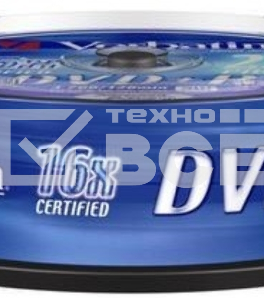 Диск DVD+R Verbatim 4.7Gb 16x Cake Box (25шт) (43500)