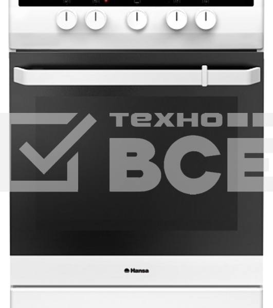 Плита электрическая Hansa FCEW53000 белый, конфорок 4 шт, духовка 68 л, 50 см x 85 см x 60 см