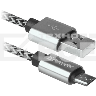 Кабель USB08-03T PRO USB2.0 Белый, AM-MicroBM, 1m, 2.1A (87803)