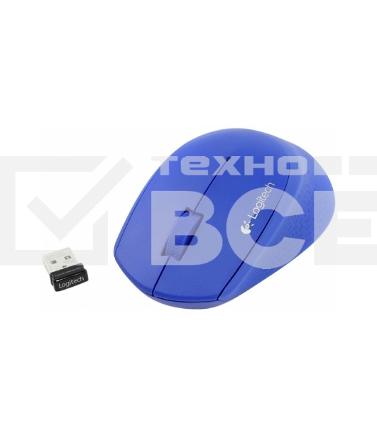 Мышь беспроводная Logitech M280 синий, 1000 dpi, радиоканал, USB, кнопки - 3