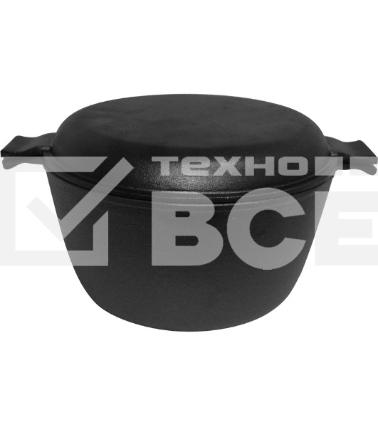 Кастрюля с крышкой-сковородкой MALLONY CC-20/30, 3 л, диаметр 20 см, чугун (в уп. 4 шт)