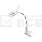 Лупа настольная 3D+12D Rexant с подсветкой 60 LED, прищепка, белая, фото 1