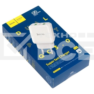 Зарядное устройство HOCO N6 Charmer QC3.0, 18W, два порта USB, 5V, 3.0A, белый