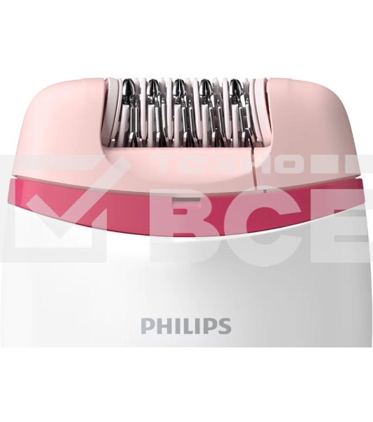 Эпилятор Philips BRE235/00 скор.:2 насад.:1 от электр.сети белый/розовый