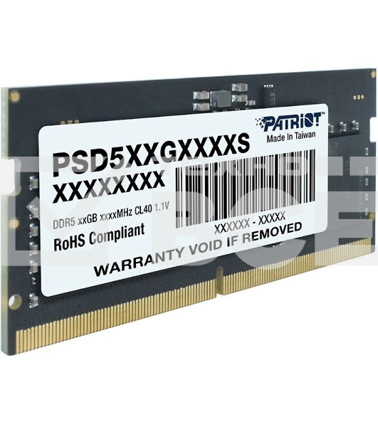 Оперативная память Patriot Signature, DDR5, 8GB (1x8 GB), 5600 MHz, CL46, SO-DIMM