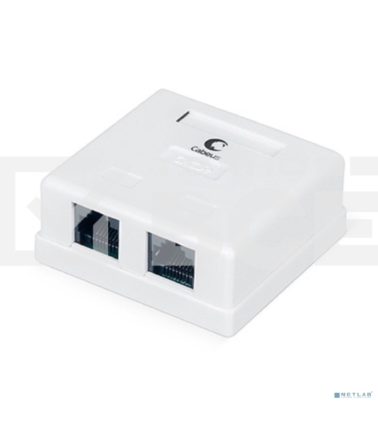 Розетка компьютерная Cabeus WS-8P8C-Cat.5e-2 RJ-45, категория 5e, двойная, внешняя, Dual IDC