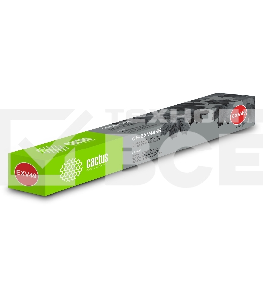 Картридж лазерный Cactus CS-EXV49BK черный (36000 стр.) для Canon IR C3320/C3320i/C3325i /C3330i/C3500/C3520i MFP/C3525i MFP/C3530i MFP