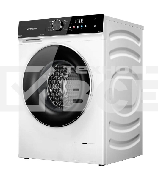 Стирально-сушильная машина Kuppersberg WDM 601 W, отдельностоящая, High-Tech, загрузка 10.5 кг, 12 программ, 1200 об/мин, комбинированное управление, TFT дисплей, инверторный двигатель, самодиагностика, дозагрузка белья, предварительная стирка, отложенный