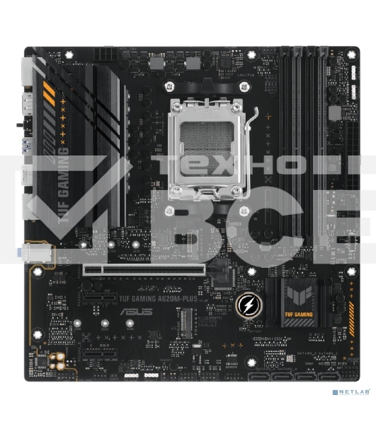 Материнская плата ASUS TUF GAMING A620M-PLUS, AM5, AMD A620, 4xDDR5, 4xSATA, 2xM.2, 1xPCI-E 4.0 x16, 2xPCI-E x1, 2xDP, 1xHDMI, 1x 2.5Gb LAN, 2xUSB-A 3.2 Gen 1, 4xUSB-A 2.0, 3x3.5 мм, 7.1, Micro-ATX