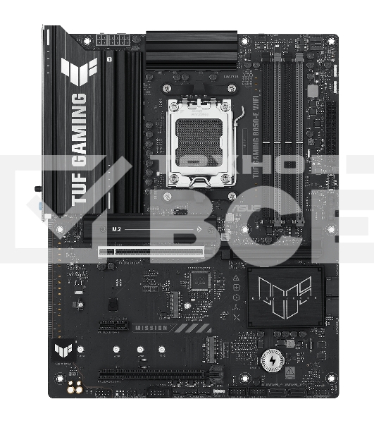 Материнская плата ASUS TUF Gaming B850-E WiFi, AM5, AMD B850, 4xDDR5, 4xSATA, 3xM.2, 1xPCIe 5.0 x16, 1xPCIe 4.0 x16, 1xPCIe x1, 1xDP, 1xHDMI, 2xUSB-C (1x10Gbps, 1x20Gbps), 3xUSB-A 5Gbps, 3xUSB-A 2.0, 1x2.5Gb LAN, Wi-Fi 6E, Bluetooth 5.3, 3x3.5 мм, 7.1, AT