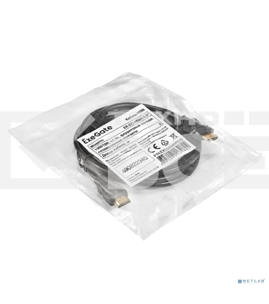 Кабель HDMI ExeGate EX-CC-HDMI-2.0F (19M/19M, 2м, v1.4b, ферритовые кольца, позолоченные контакты)