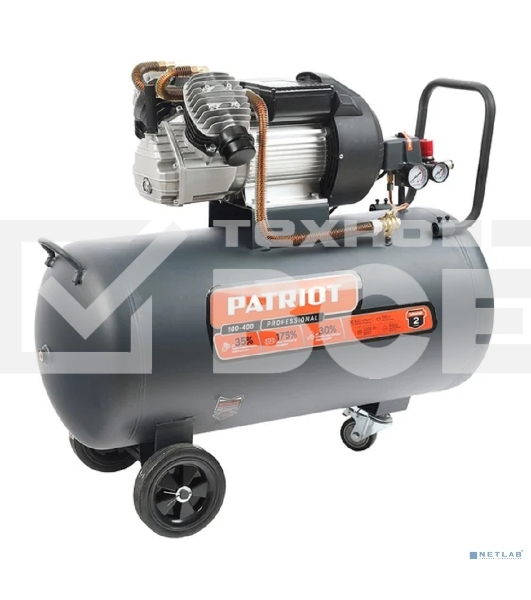 Компрессор Patriot поршневой масляный Professional 100-400, 400 л/мин, 8 бар, 2200 Вт, 100 л, быстросъемный 1/4