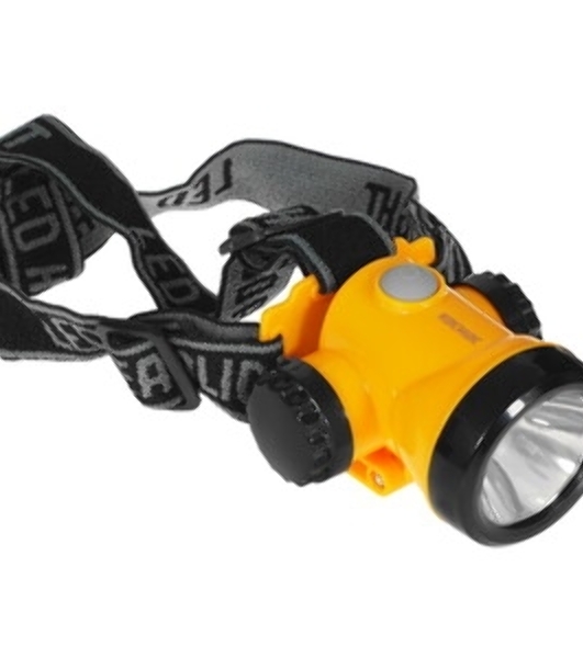 Фонарь аккумуляторный налобный Космос 1Вт LED+3Вт COB LED Li-ion 18650 800 мАч корпус ABS-пластик USB-шнур регулируемый эласт. ремешок