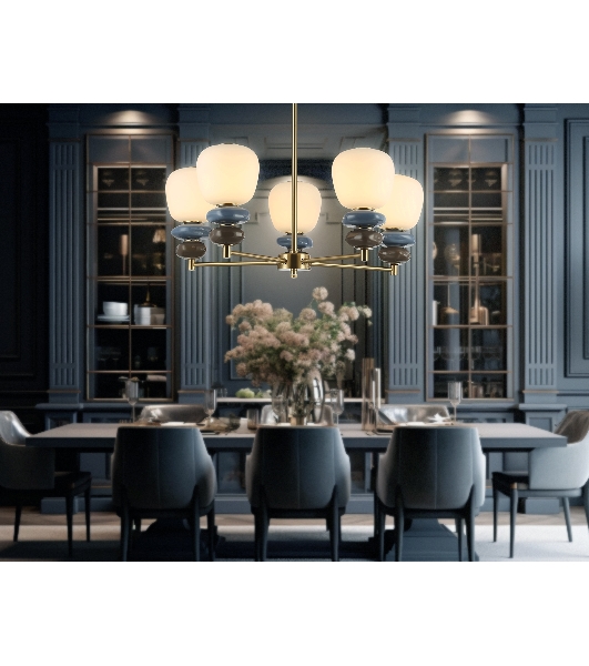 Люстра Ambrella light LH53164/5 SB/WH бронза/белый 40W 3000K D650*900