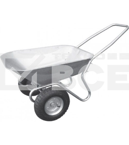 Тачка FIT 77558строительная, двухколесная, сталь оцинкованная, 75л, до 140кг