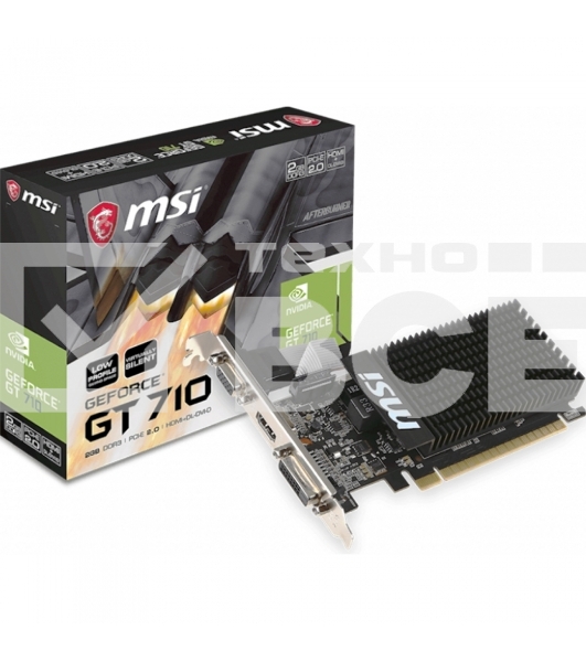 Видеокарта MSI PCI-E GT 710 2GD3H LP nVidia GeForce GT 710 2048Mb 64bit DDR3 954/1600 DVIx1/HDMIx1/CRTx1/HDCP Ret low profile