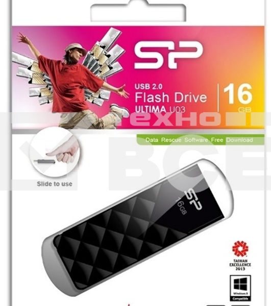 Флеш диск Silicon Power 16Gb Ultima U03 SP016GBUF2U03V1K USB2.0 черный