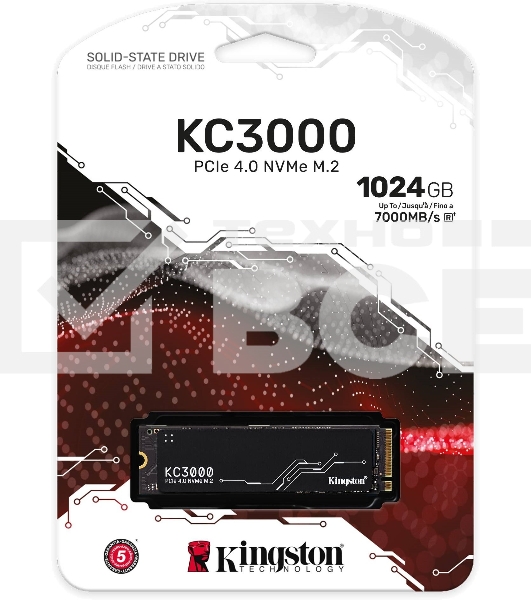 Накопитель SSD Kingston KC3000, 1TB, M.2 2280, PCIe 4.0 x4, R/W 7000/6000, с радиатором.