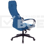 Кресло руководителя Бюрократ CH-608Fabric темно-синий Velvet 29 крестовина пластик, фото5