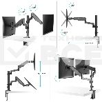 Кронштейн (держатель) ONKRON G140 для двух мониторов 13