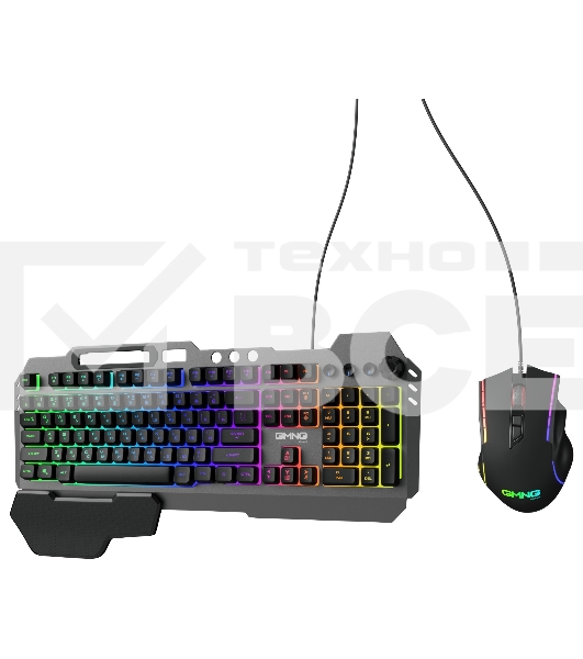 Комплект клавиатура + мышь Оклик GMNG 700GMK клав:черный мышь:черный USB Multimedia LED