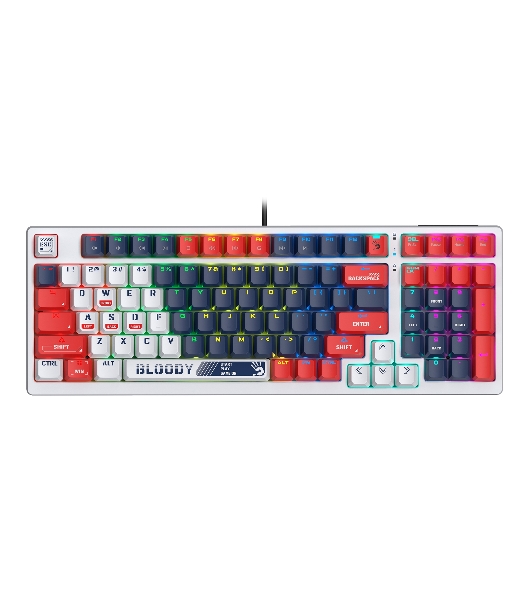 Клавиатура проводная A4Tech Bloody S98 механическая синий/белый USB for gamer LED (SPORTS NAVY)