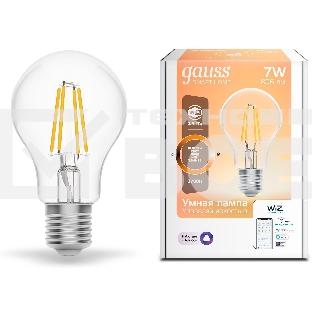 Лампа светодиодная филаментная Gauss Smart Home DIM E27 A60 7 Вт 1/10/40