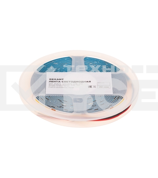 Лента светодиодная 24В, COB 14Вт/м, 512 LED/м, 3000К, 8мм, 5м, IP20 Rexant