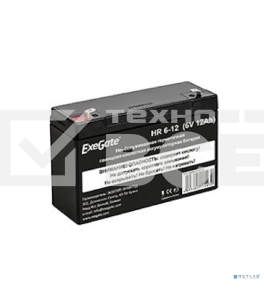 Батарея ExeGate HR 6-12 (6V 12Ah), клеммы F1