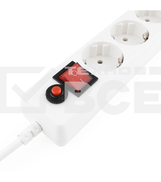 Сетевой фильтр Гарнизон ECL-6-W-5, 6р, 10А, 5м, ур.защиты 4, белый, пакет