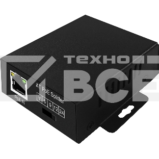 PoE-сплиттер Gigabit Ethernet с функцией выбора напряжения на 5/9/12/18V. Соответствует стандартам PoE IEEE 802.3af/at. Предназначен для питания оконечных сетевых устройств, не поддерживающих PoE. Порты: вх. - RJ45(10/100/1000 Base-T, IEEE 802.3af/at), вы